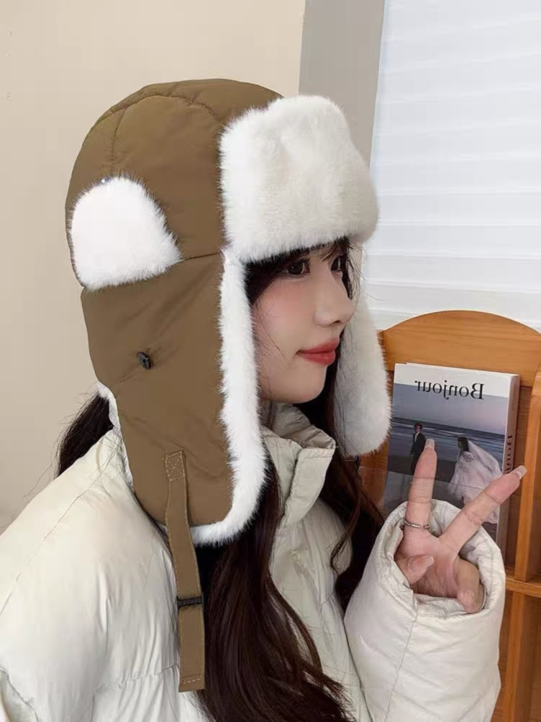  moncler蒙口新款冬加绒保暖护耳雷锋女士棉帽冬天防风寒套头帽子滑雪东北加厚骑行帽