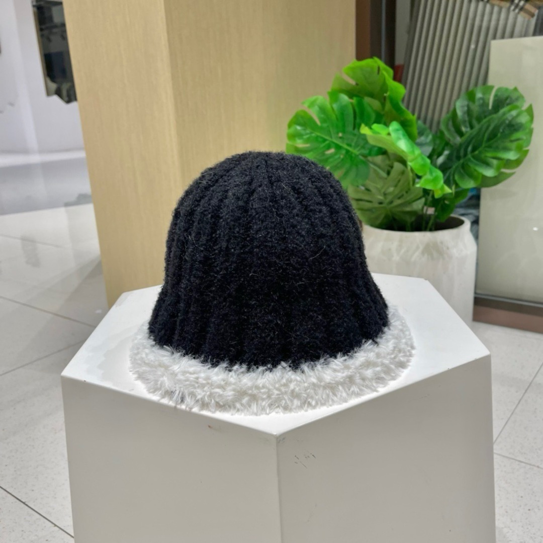 【CELINE赛琳】毛绒渔夫帽新款秋冬百搭显脸小盆帽冬季素颜针织水桶帽