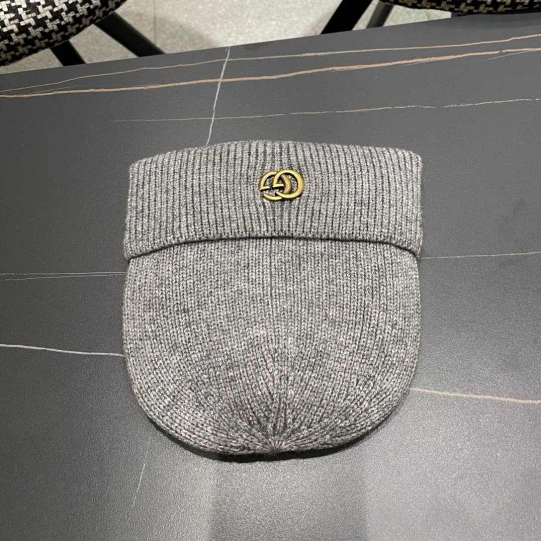  GUCCI古奇 时尚法式羊毛毛线帽子女冬季保暖针织帽潮条纹毛线帽