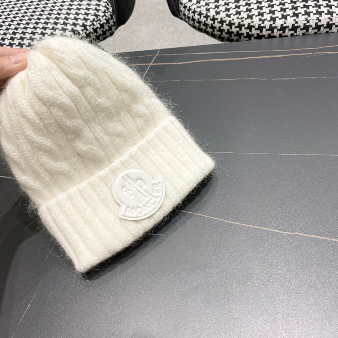 【MONCLER蒙口】2025秋冬新款兔毛韩版毛线帽，出街超好搭配！