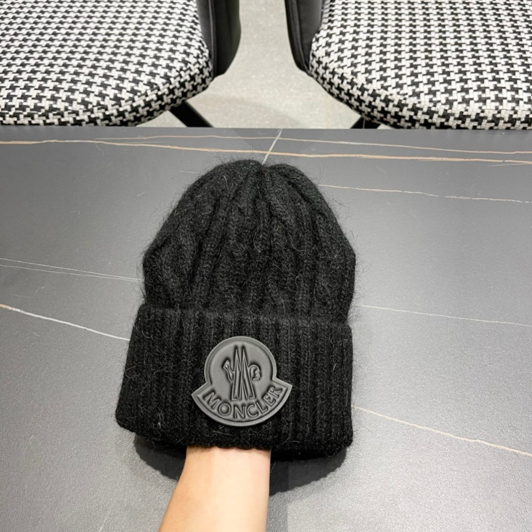 【MONCLER蒙口】2025秋冬新款兔毛韩版毛线帽，出街超好搭配！