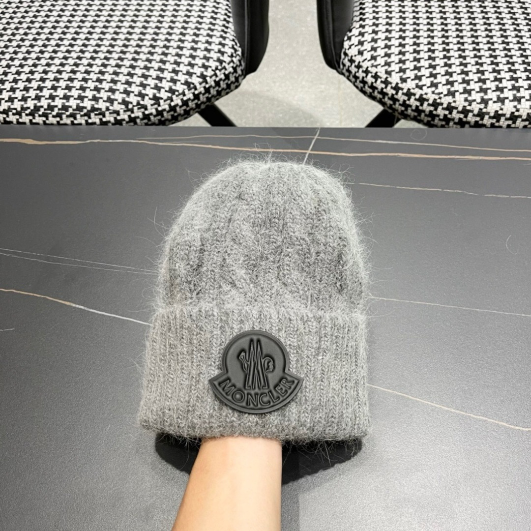 【MONCLER蒙口】2025秋冬新款兔毛韩版毛线帽，出街超好搭配！