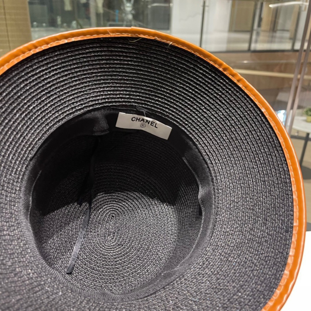  【Chanel香奈儿】新款草编大牌拼色小香风编织草帽，度假休闲必备，优雅大方的一款