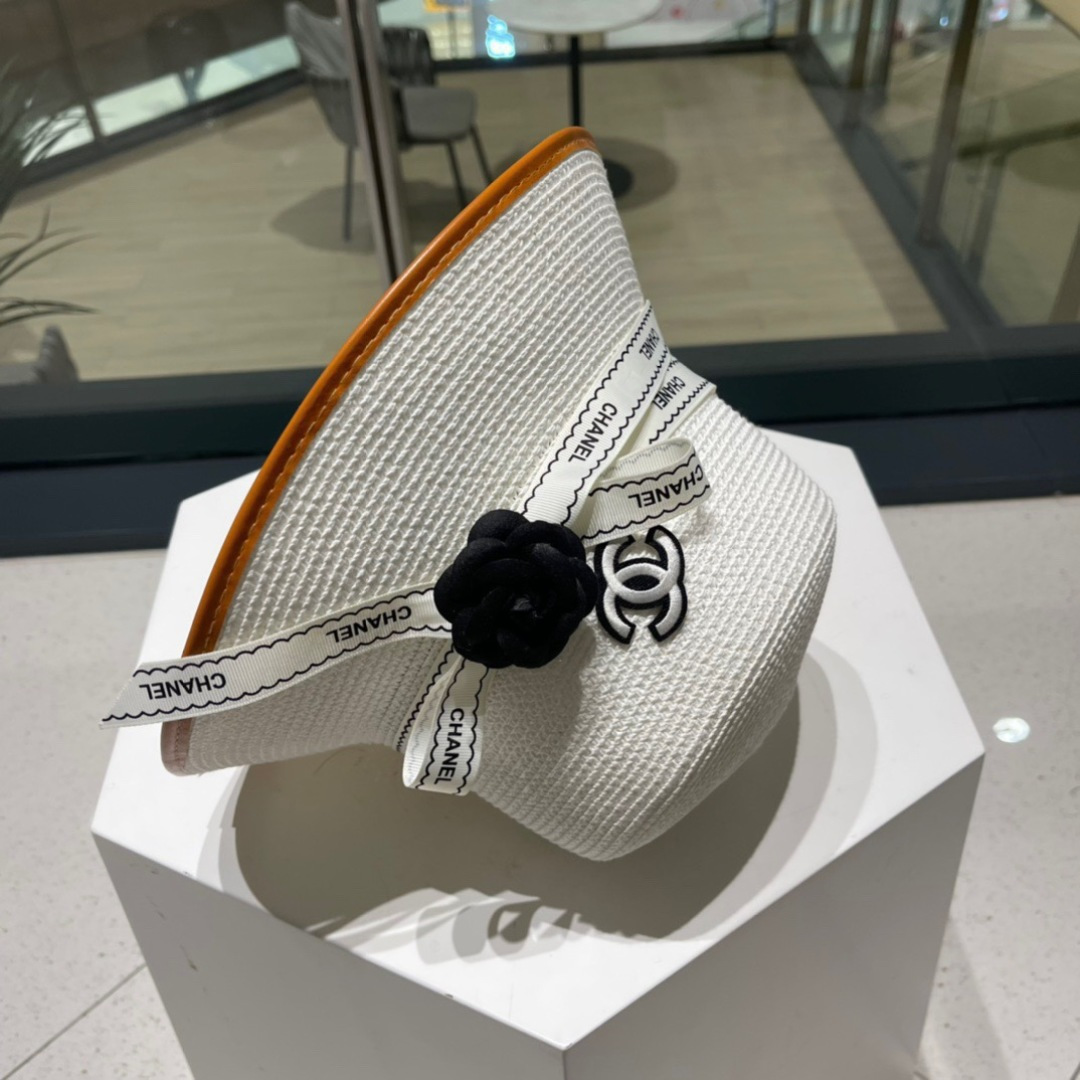  【Chanel香奈儿】新款草编大牌拼色小香风编织草帽，度假休闲必备，优雅大方的一款