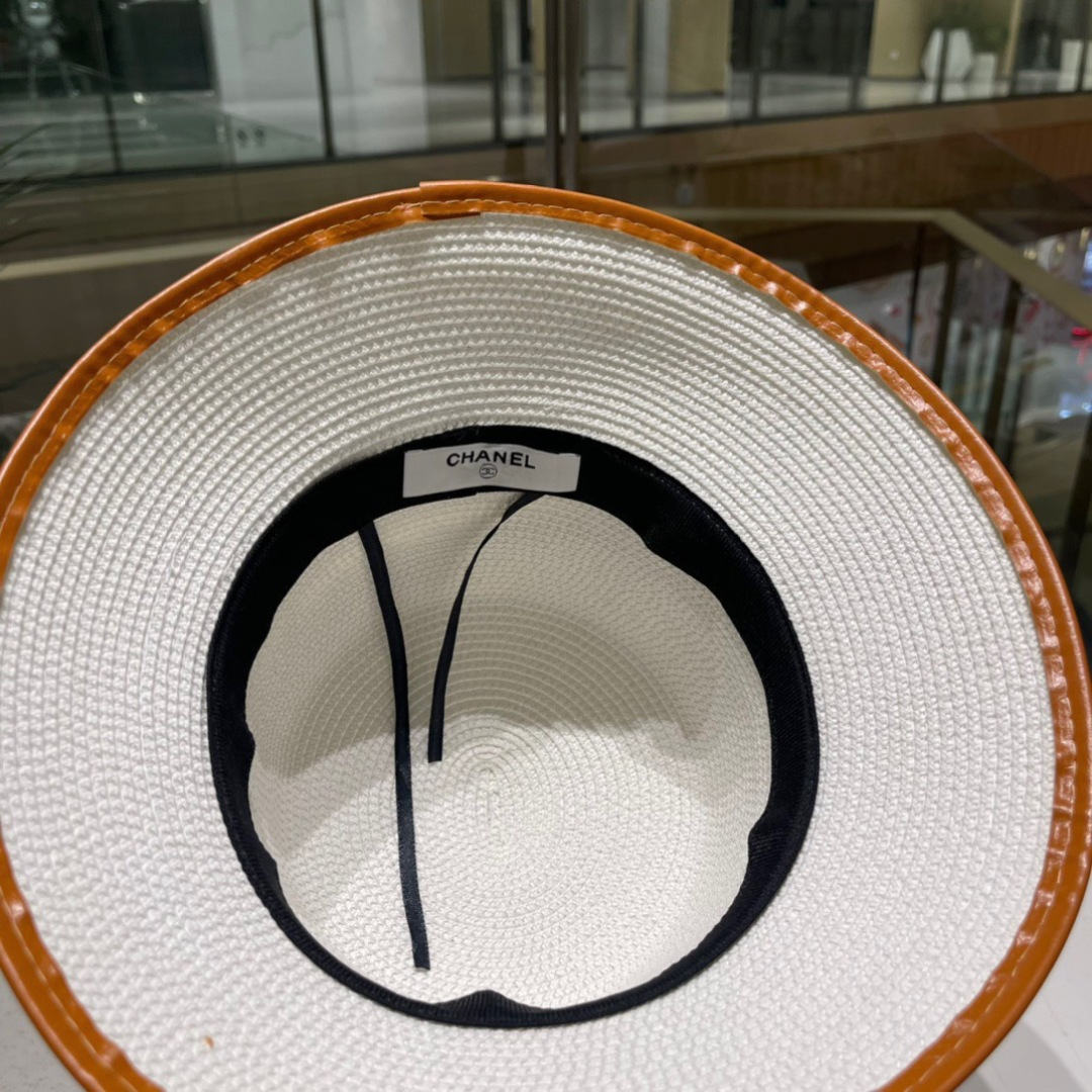  【Chanel香奈儿】新款草编大牌拼色小香风编织草帽，度假休闲必备，优雅大方的一款