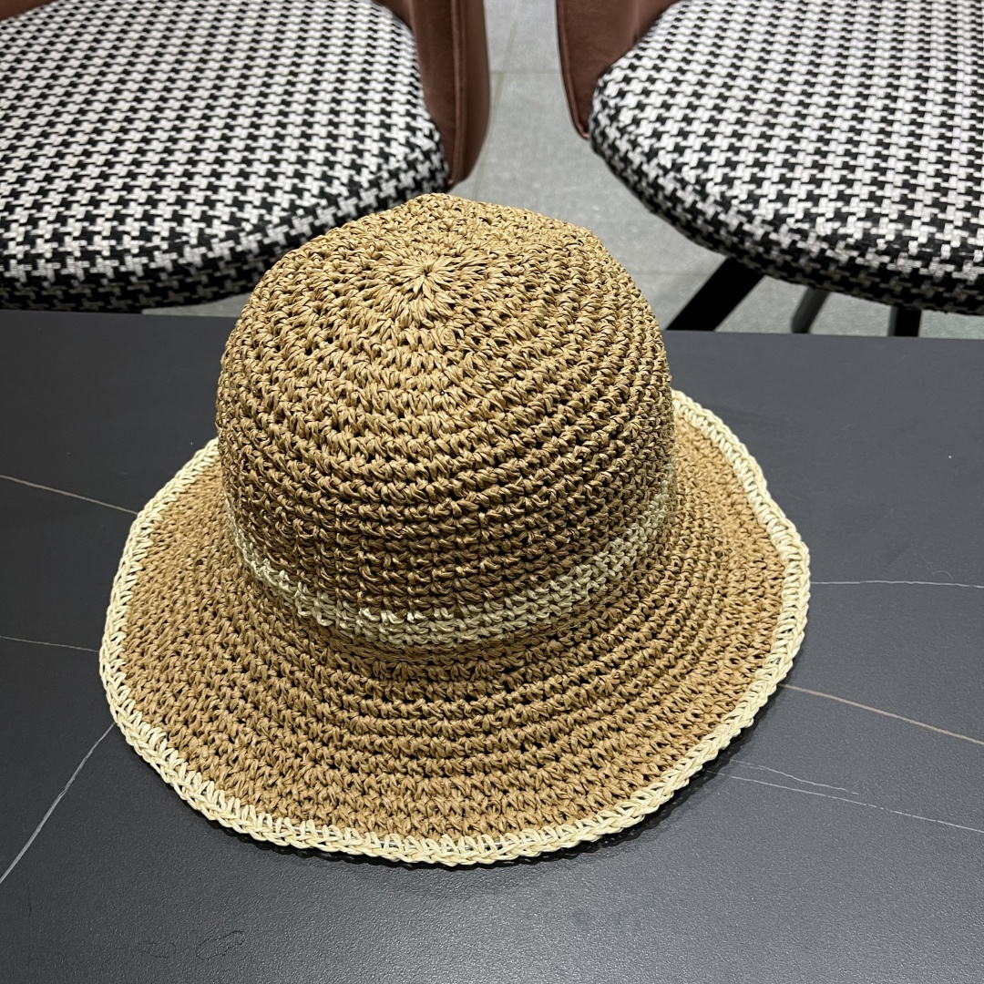 路易威登日系波浪边水钻渔夫帽手工钩针草帽女夏季防
晒镂空透气遮阳
