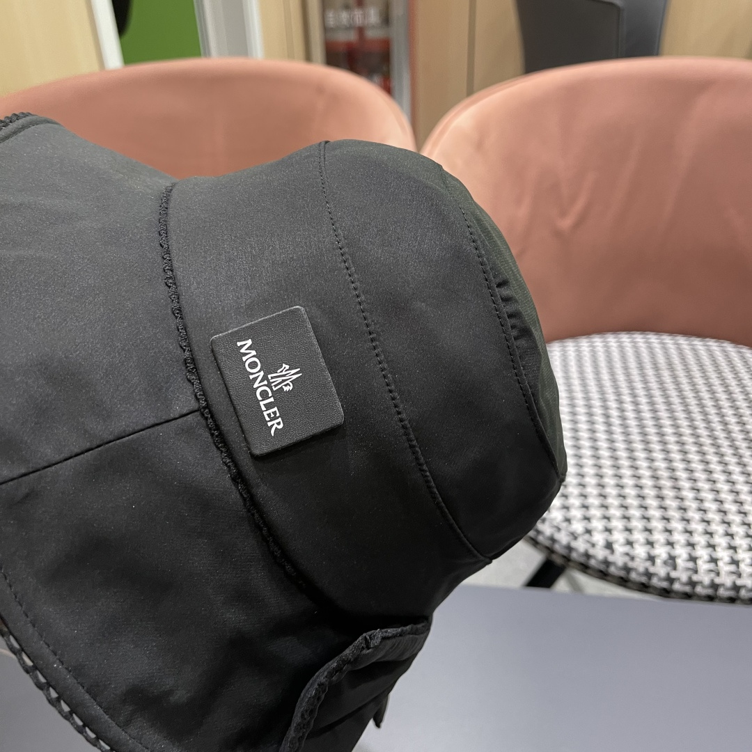  👒蒙‌口Moncler👒2025法式针织帽女春季新款蝴蝶结 时尚遮阳盆帽条纹防晒帽子水桶编织渔夫帽