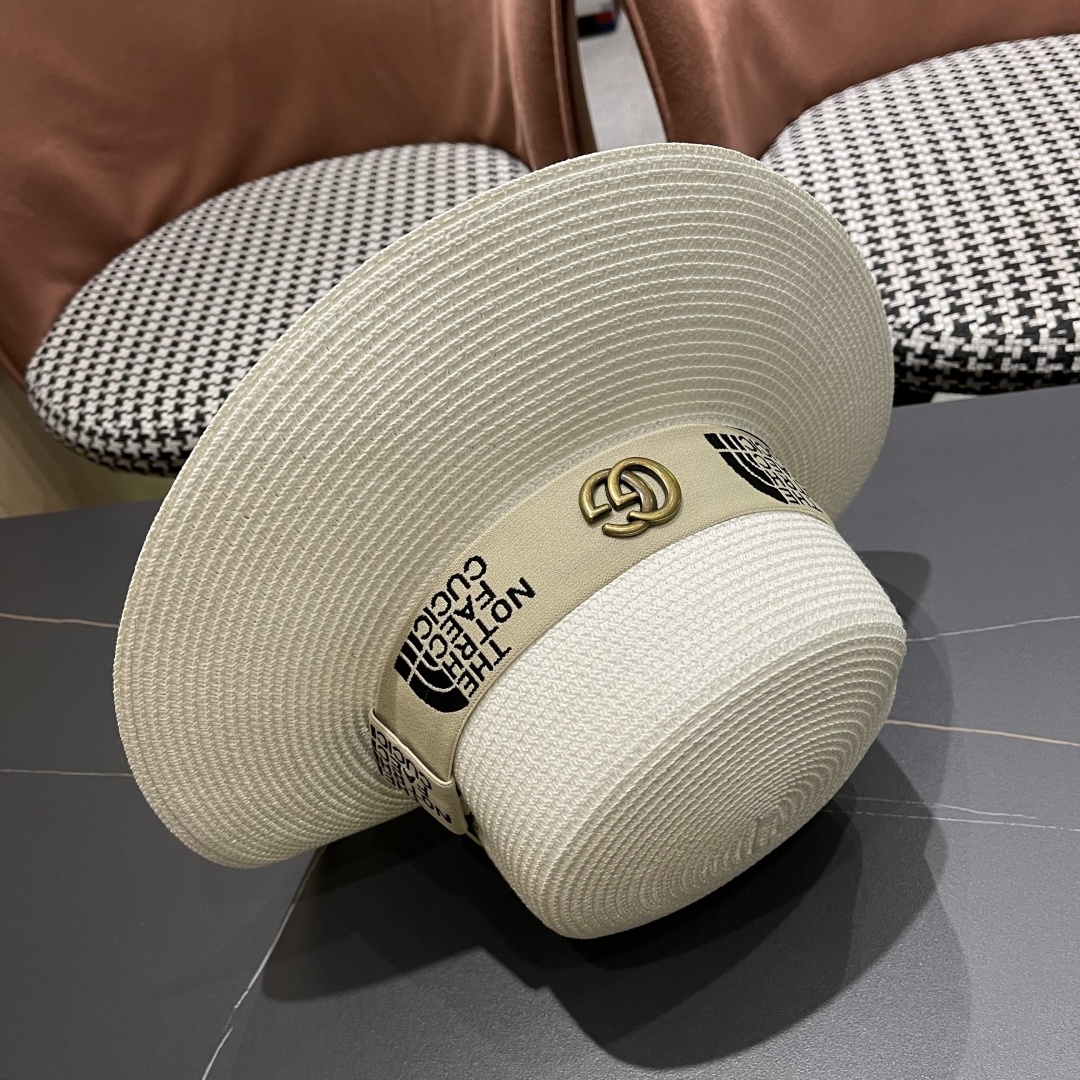 【GUCCI古奇】2025新款草编遮阳草帽盆帽🤩沙滩风，简约大方，百搭单品～新款帽型超美腻，新品上架