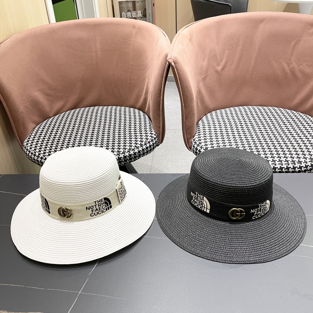 【GUCCI古奇】2025新款草编遮阳草帽盆帽🤩沙滩风，简约大方，百搭单品～新款帽型超美腻，新品上架