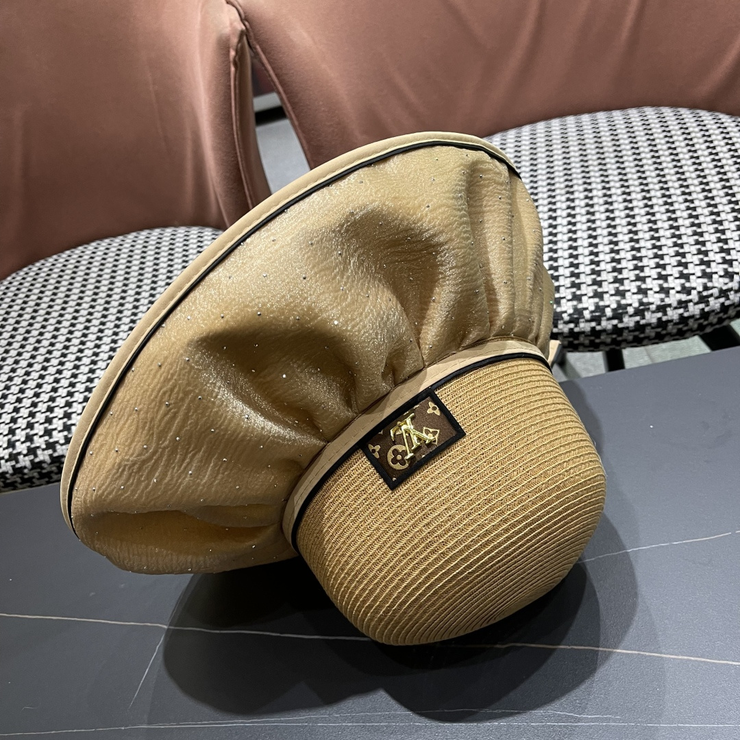  路易威登Lv 夏季大帽檐太阳帽女新款户外旅游遮阳
百搭遮脸海边沙滩防晒帽