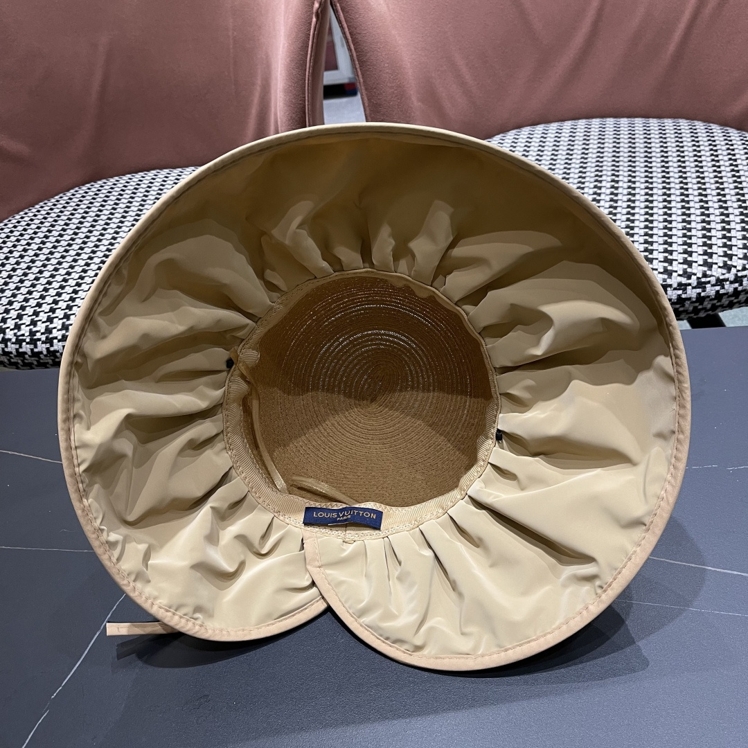 路易威登Lv 夏季大帽檐太阳帽女新款户外旅游遮阳
百搭遮脸海边沙滩防晒帽