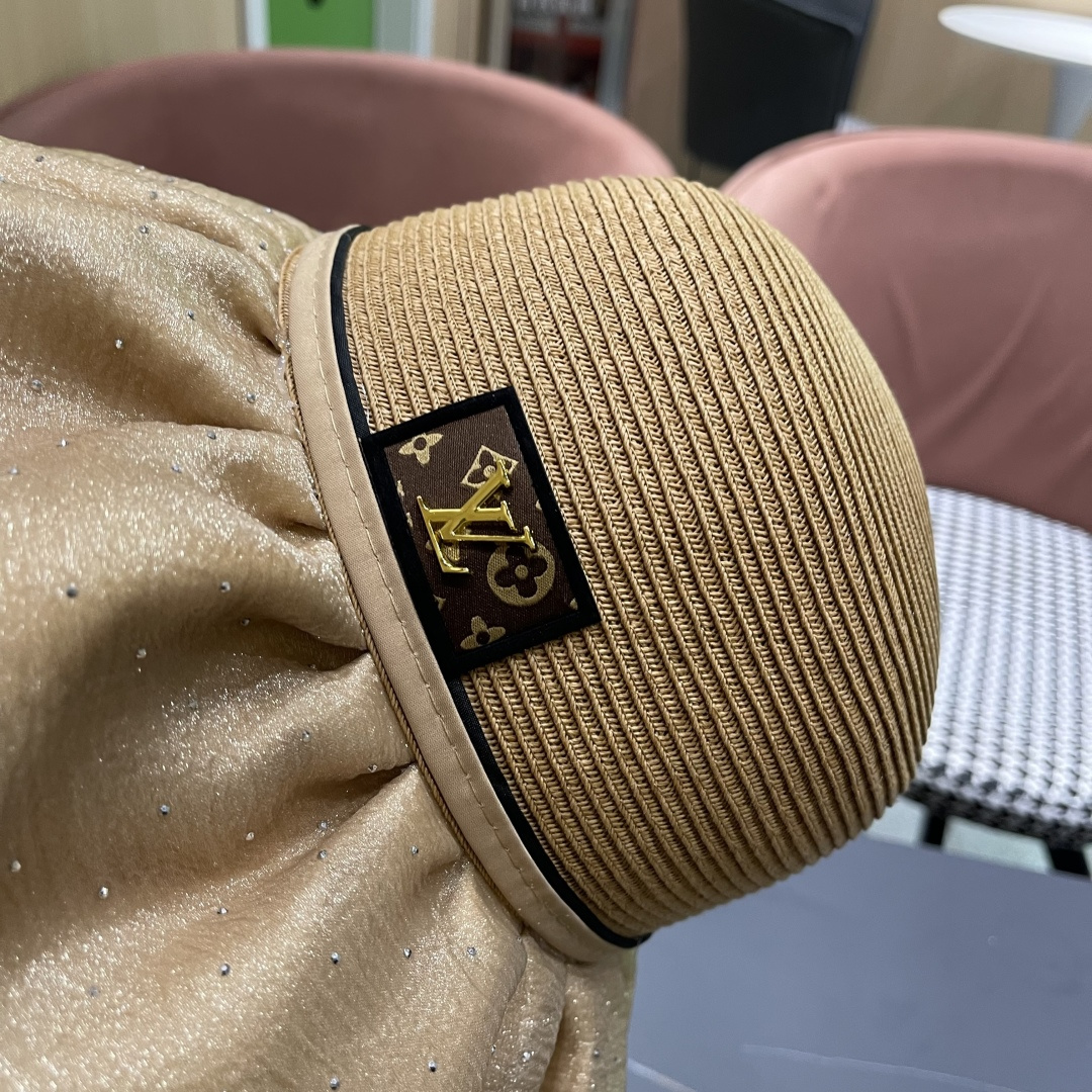  路易威登Lv 夏季大帽檐太阳帽女新款户外旅游遮阳
百搭遮脸海边沙滩防晒帽