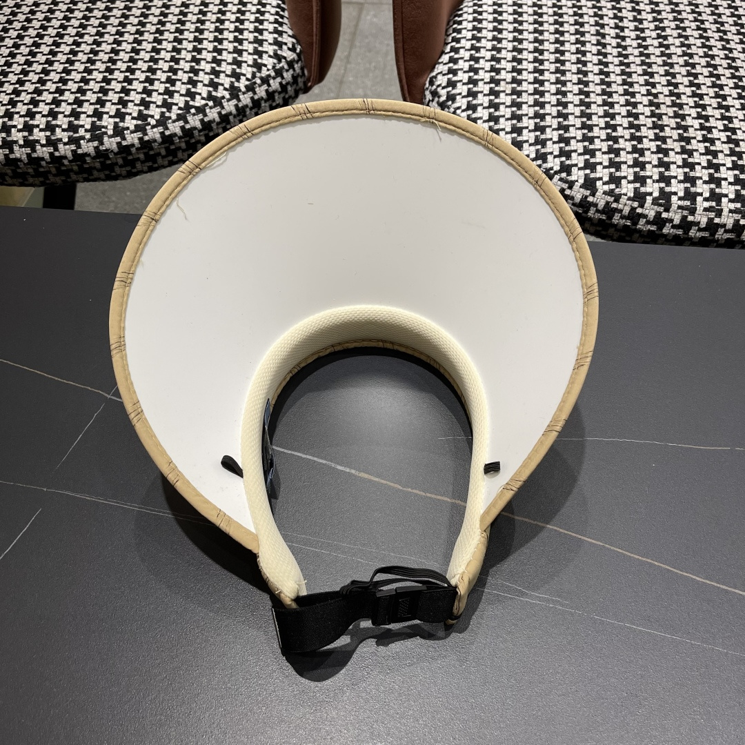  PRADA普拉达 2025春夏新款遮阳草帽帽，彩色波浪空顶遮阳帽，防嗮遮阳帽，可折叠，头围57cm，