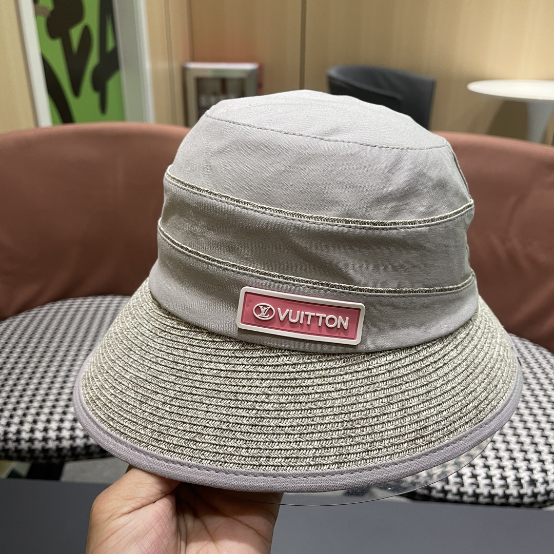 Lv 路易威登新 2025新款渔夫帽女春秋百搭渔夫帽 盆帽男休闲遮阳帽子潮牌字母