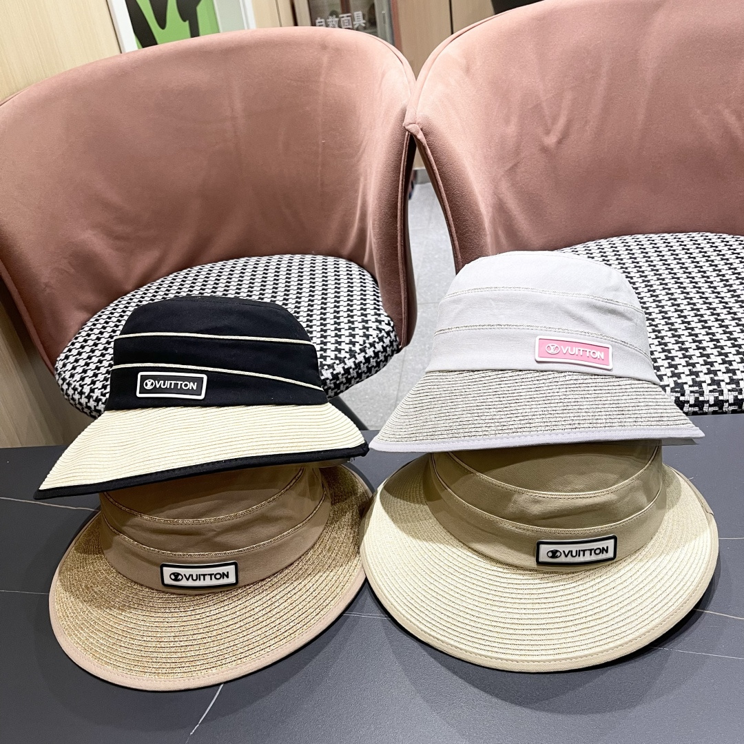 Lv 路易威登新 2025新款渔夫帽女春秋百搭渔夫帽 盆帽男休闲遮阳帽子潮牌字母