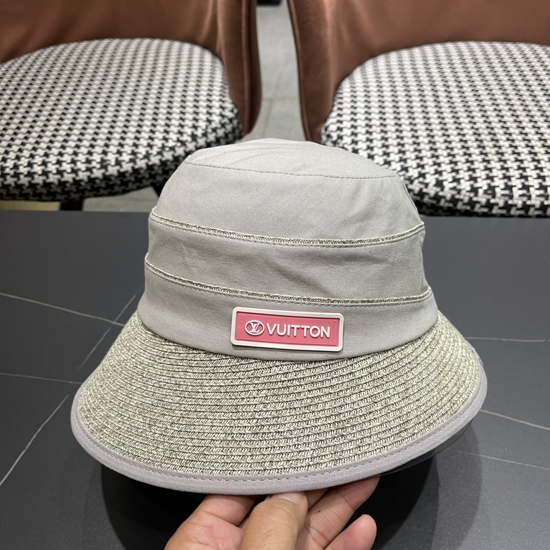 Lv 路易威登新 2025新款渔夫帽女春秋百搭渔夫帽 盆帽男休闲遮阳帽子潮牌字母