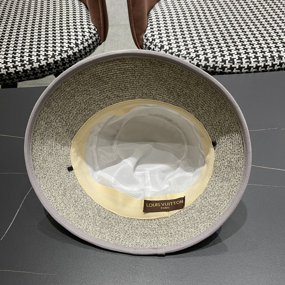 Lv 路易威登新 2025新款渔夫帽女春秋百搭渔夫帽 盆帽男休闲遮阳帽子潮牌字母