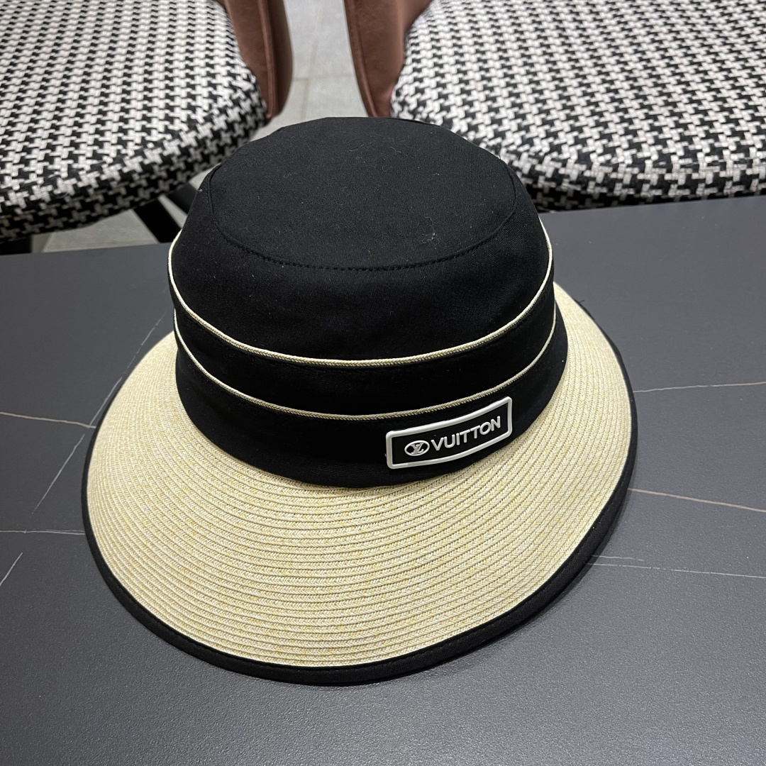 Lv 路易威登新 2025新款渔夫帽女春秋百搭渔夫帽 盆帽男休闲遮阳帽子潮牌字母