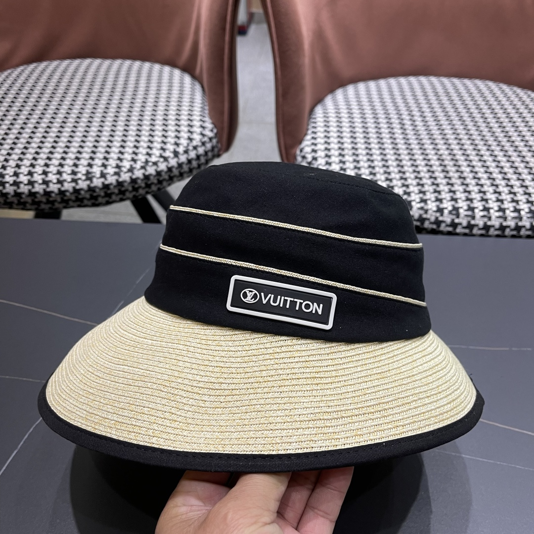 Lv 路易威登新 2025新款渔夫帽女春秋百搭渔夫帽 盆帽男休闲遮阳帽子潮牌字母