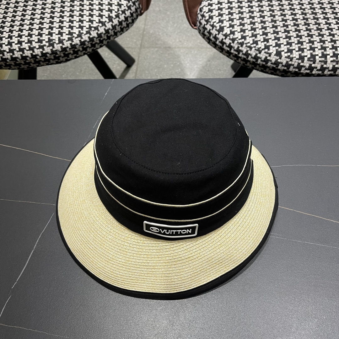 Lv 路易威登新 2025新款渔夫帽女春秋百搭渔夫帽 盆帽男休闲遮阳帽子潮牌字母