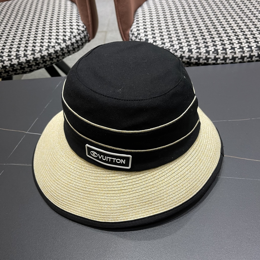 Lv 路易威登新 2025新款渔夫帽女春秋百搭渔夫帽 盆帽男休闲遮阳帽子潮牌字母