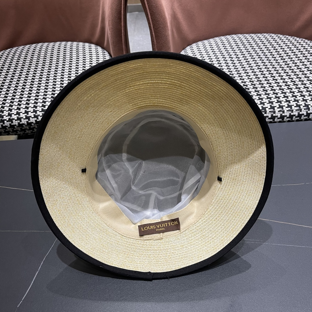 Lv 路易威登新 2025新款渔夫帽女春秋百搭渔夫帽 盆帽男休闲遮阳帽子潮牌字母