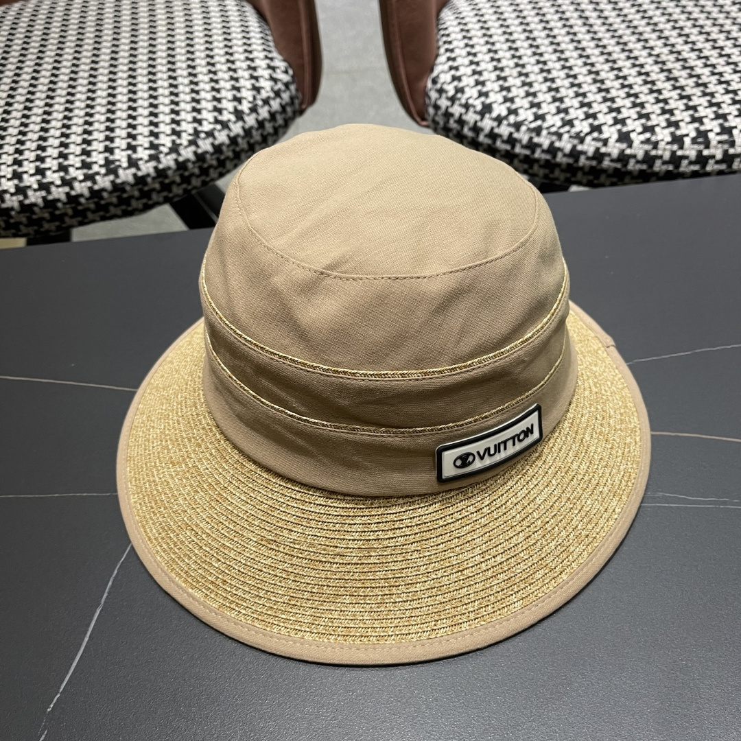 Lv 路易威登新 2025新款渔夫帽女春秋百搭渔夫帽 盆帽男休闲遮阳帽子潮牌字母