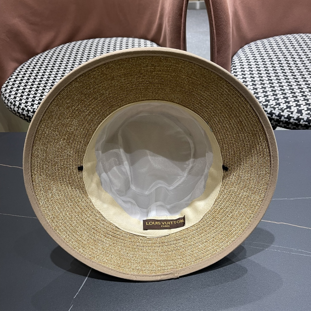 Lv 路易威登新 2025新款渔夫帽女春秋百搭渔夫帽 盆帽男休闲遮阳帽子潮牌字母