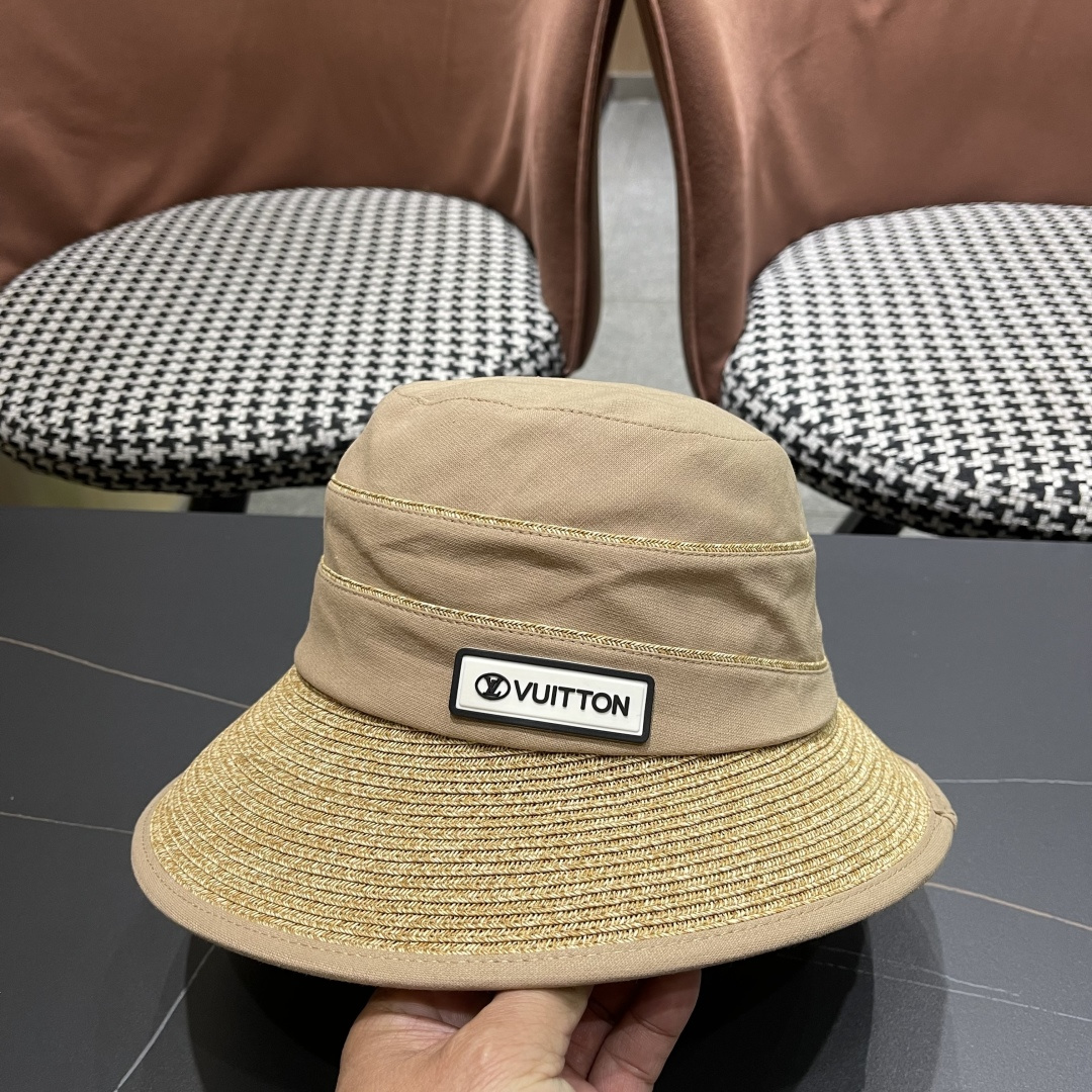 Lv 路易威登新 2025新款渔夫帽女春秋百搭渔夫帽 盆帽男休闲遮阳帽子潮牌字母