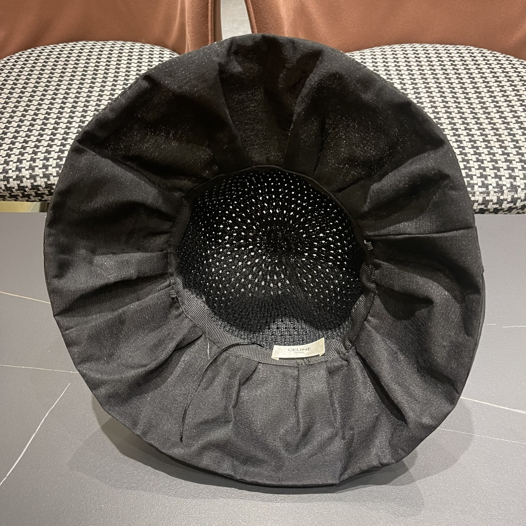  赛琳celine 2025新款夏季蝴蝶结遮阳渔夫帽女草帽防紫外线遮脸防晒太阳帽