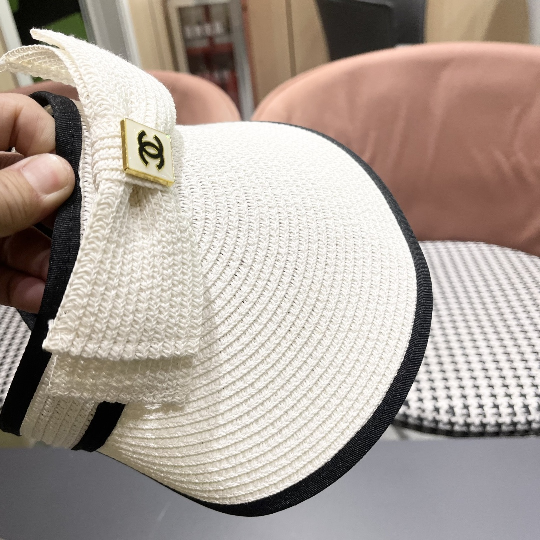 【Chanel香奈儿】2025夏季新款小香风亮片遮阳帽空顶帽，大牌出货，超方便！好搭！出街必备