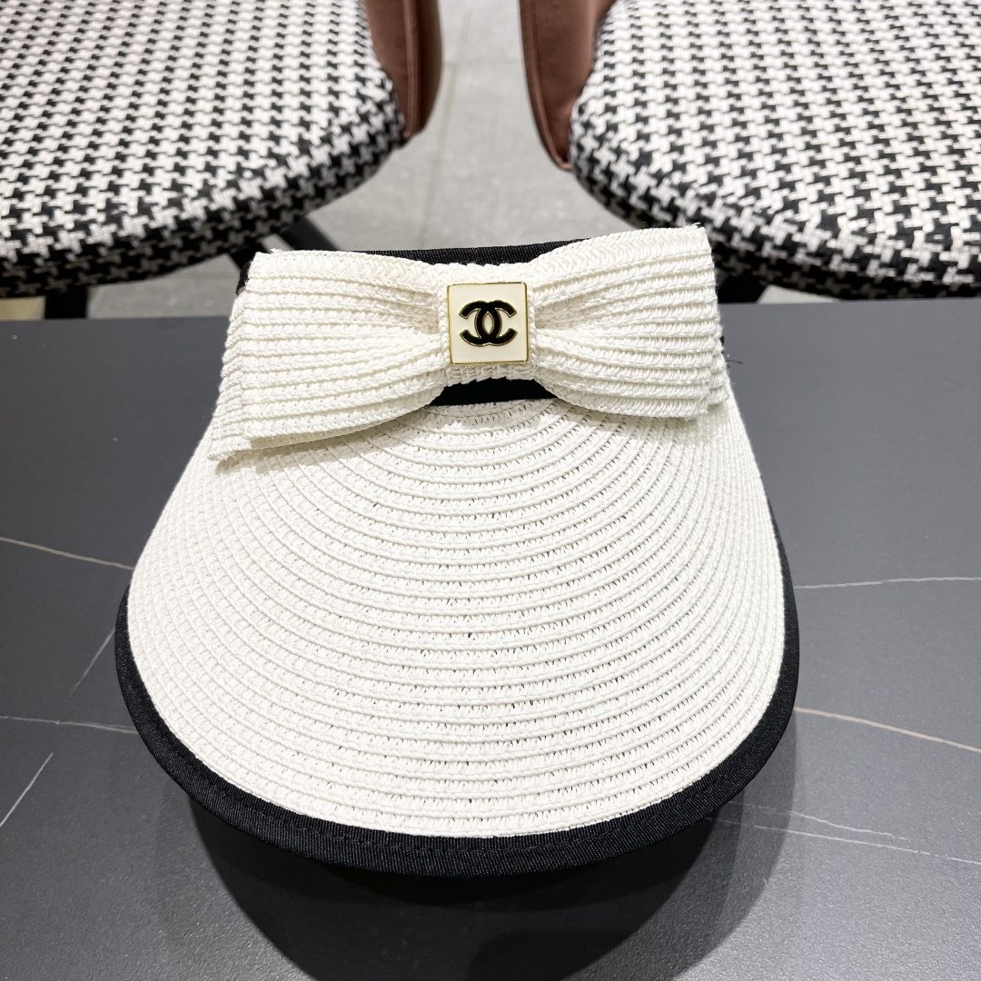 【Chanel香奈儿】2025夏季新款小香风亮片遮阳帽空顶帽，大牌出货，超方便！好搭！出街必备