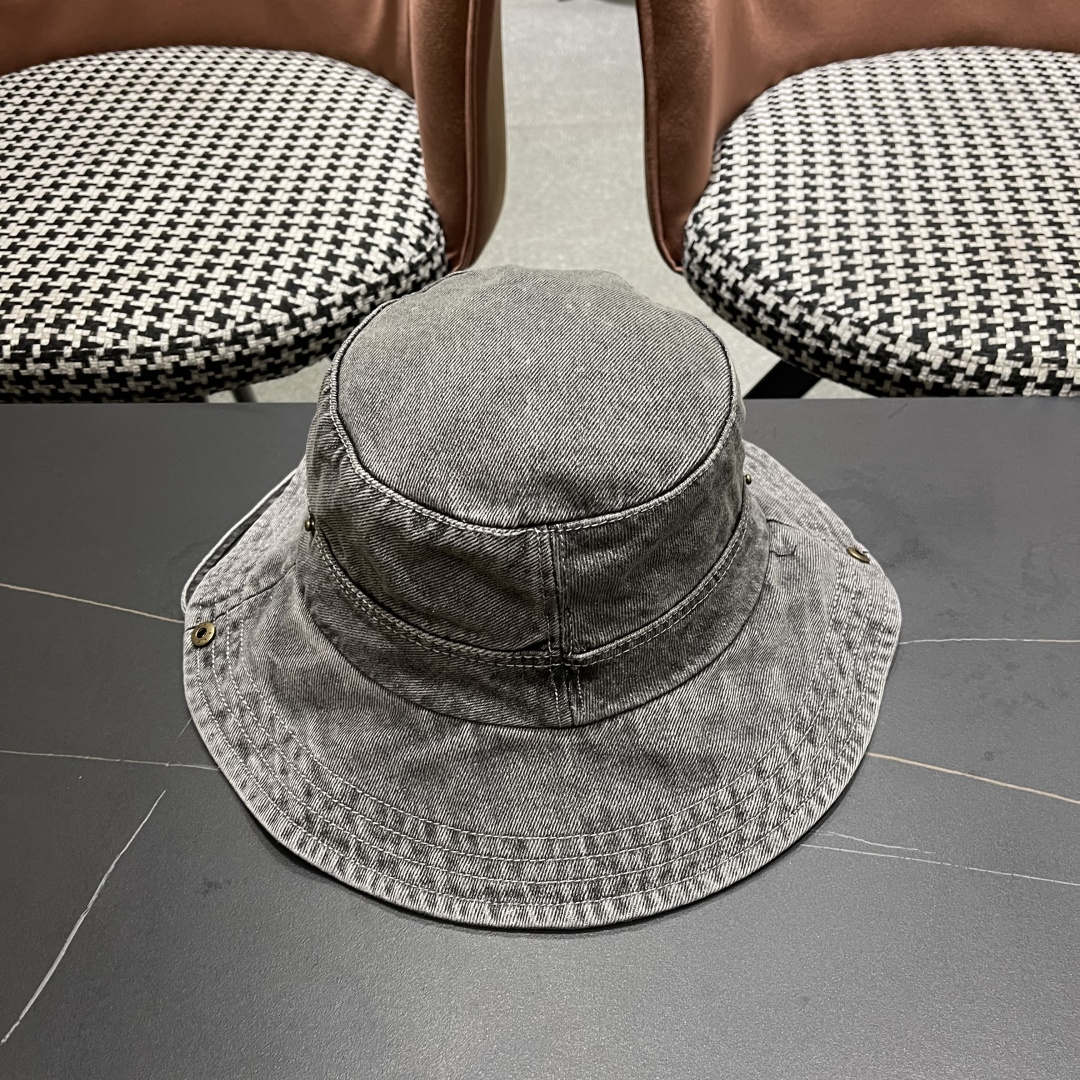  迪奥 韩版简约水洗牛仔渔夫帽男女春夏户外露
营登山帽遮阳大檐帽