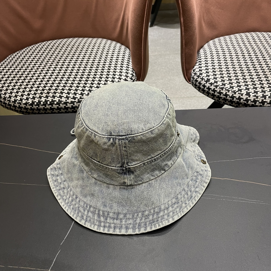  迪奥 韩版简约水洗牛仔渔夫帽男女春夏户外露
营登山帽遮阳大檐帽