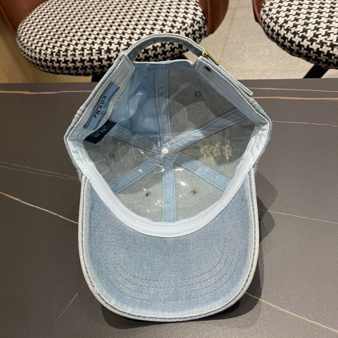  Prada普拉达 2025早春新款大牌款牛仔棒球帽，经典款男女通用