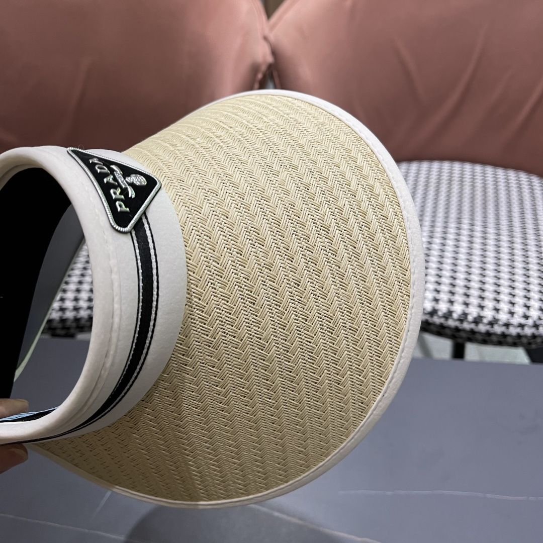  Prada普拉达 防晒帽子女夏季遮脸大帽檐空顶
遮阳帽骑车遮阳帽