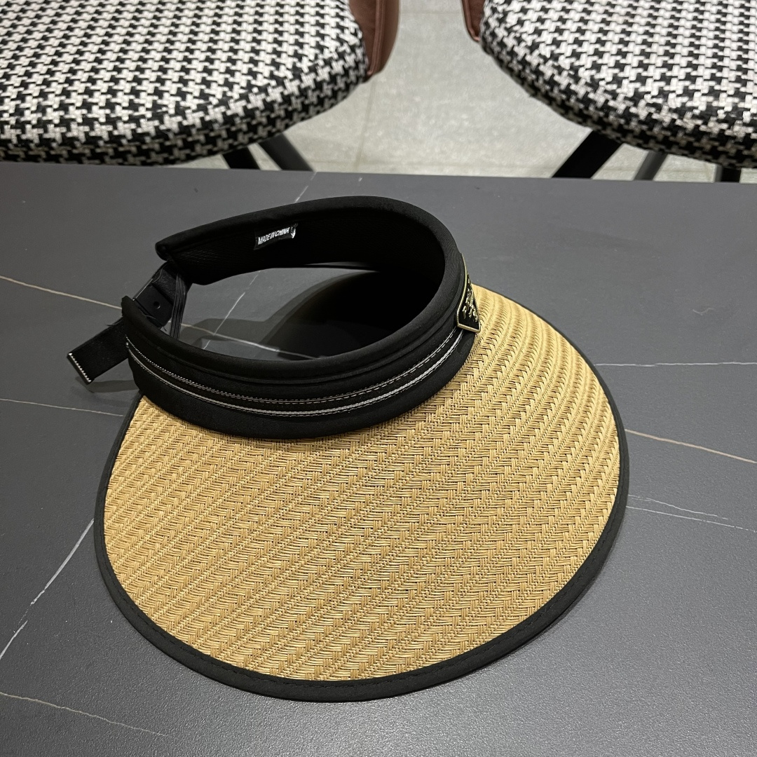  Prada普拉达 防晒帽子女夏季遮脸大帽檐空顶
遮阳帽骑车遮阳帽