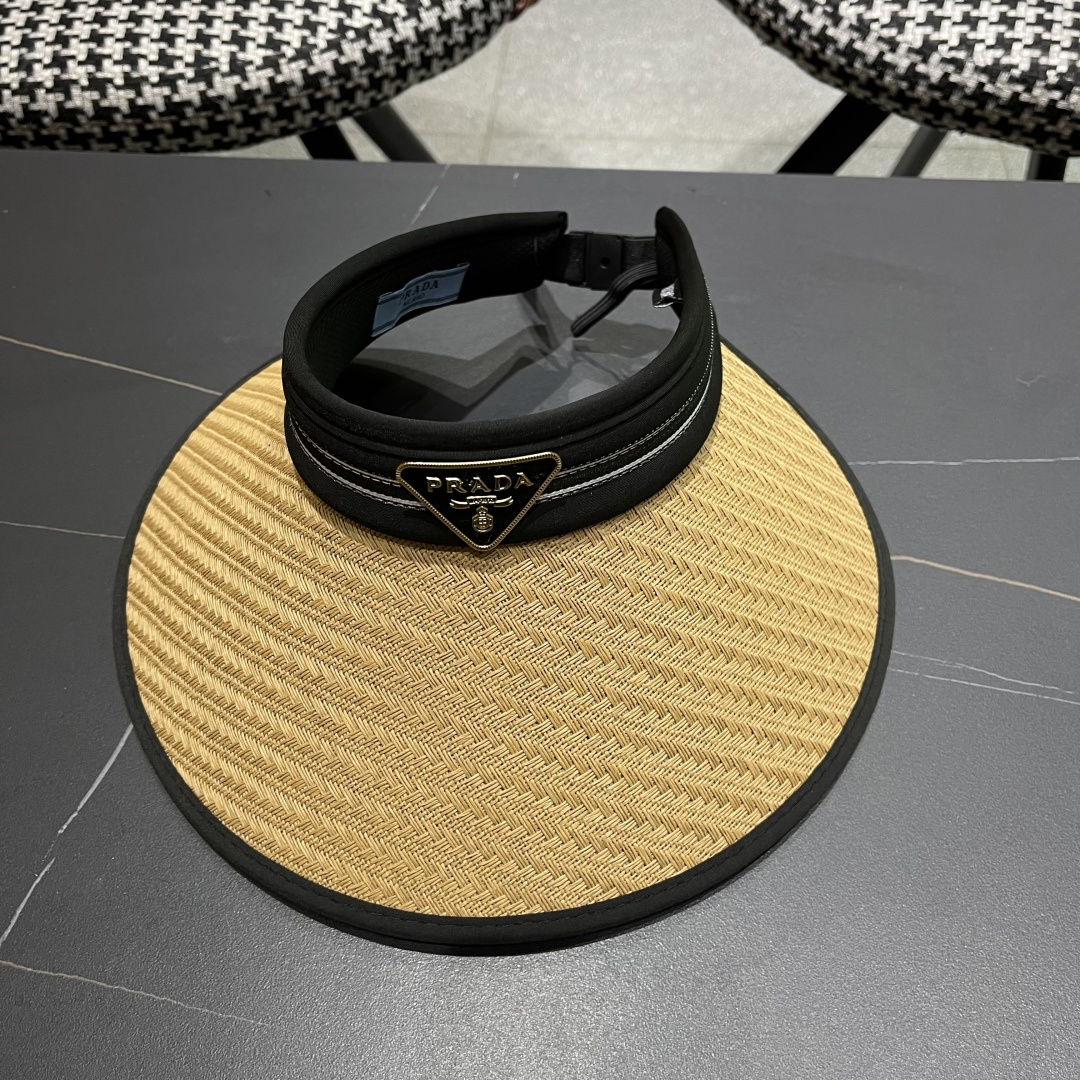  Prada普拉达 防晒帽子女夏季遮脸大帽檐空顶
遮阳帽骑车遮阳帽