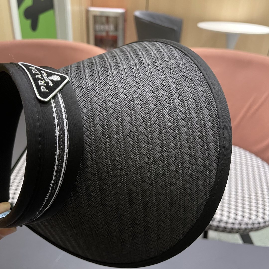  Prada普拉达 防晒帽子女夏季遮脸大帽檐空顶
遮阳帽骑车遮阳帽