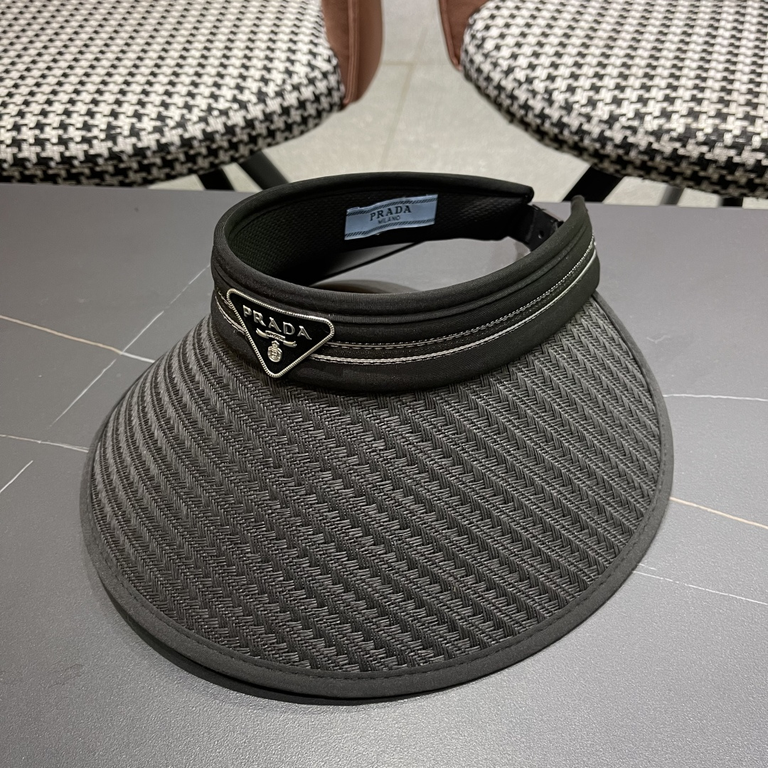  Prada普拉达 防晒帽子女夏季遮脸大帽檐空顶
遮阳帽骑车遮阳帽