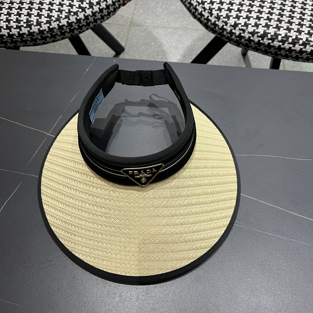  Prada普拉达 防晒帽子女夏季遮脸大帽檐空顶
遮阳帽骑车遮阳帽