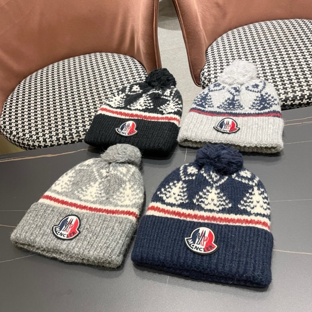   【MONCELER蒙口】秋冬新款可爱大毛球针织毛线帽，出街超好搭配！