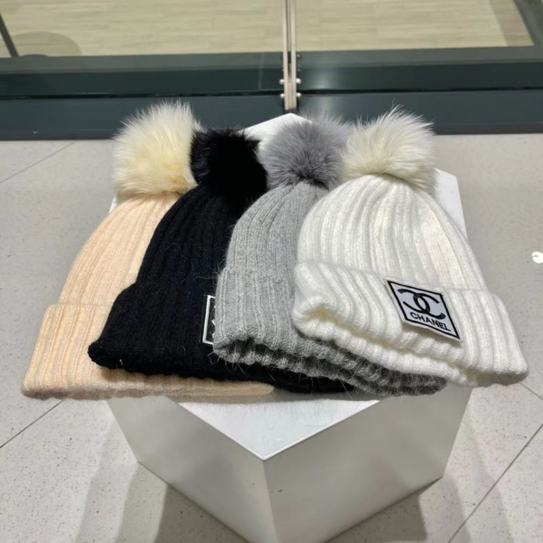 【CHANEL香奈儿】秋冬兔毛新款针织小香风针织毛线帽，走量款～出街超好搭配！