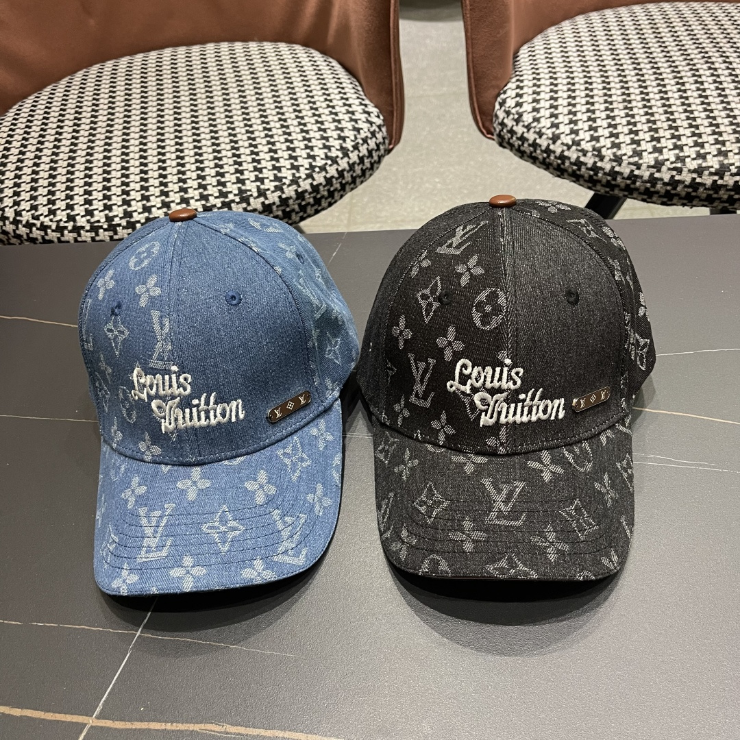  LV(路易威登)新款原单棒球帽，11开模订制，原版牛仔布料，做工细致完美，质量超赞，基础头围56，贴片