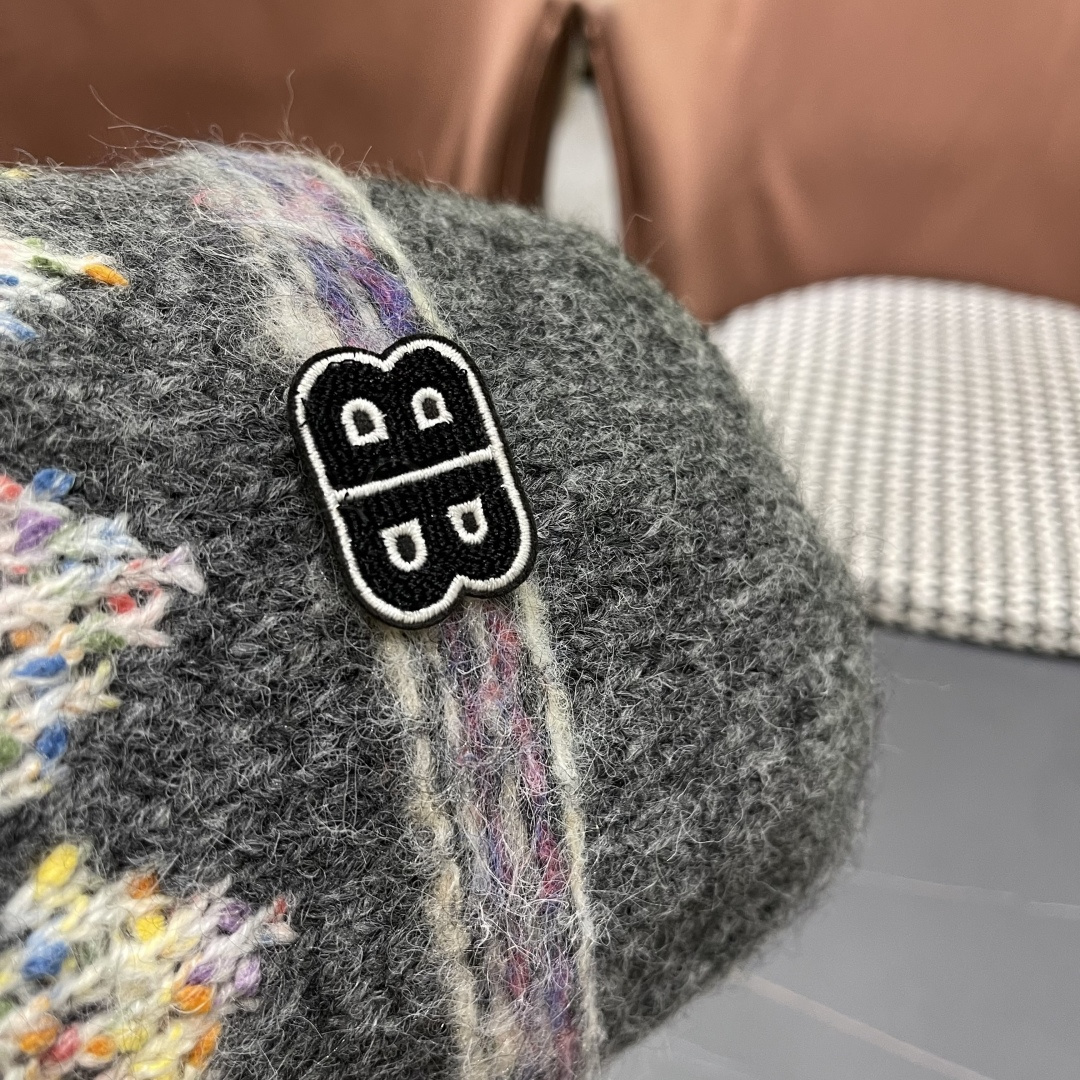  BALENCIAGA巴黎世家韩国渔夫帽女生秋冬新款复古彩色提花针织帽小众高级感保暖盆帽潮