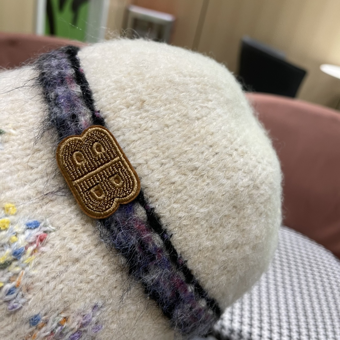  BALENCIAGA巴黎世家韩国渔夫帽女生秋冬新款复古彩色提花针织帽小众高级感保暖盆帽潮