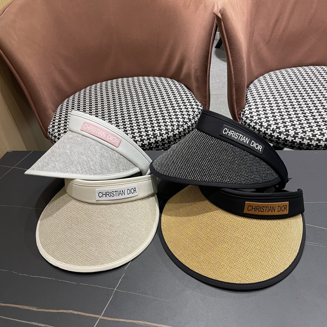  迪奥Dior遮阳帽女夏户外出游百搭防紫外线大
帽檐空顶帽可扎马尾骑车太阳帽