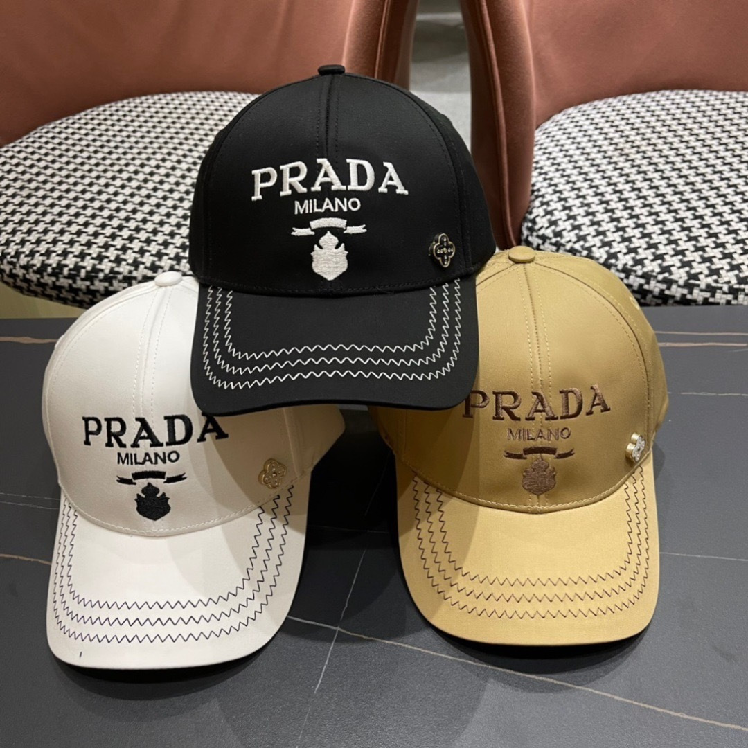   普拉达 PRADA 新品经典棒球帽 时尚潮流，高端做工！非一般的品质，细节看实拍哦