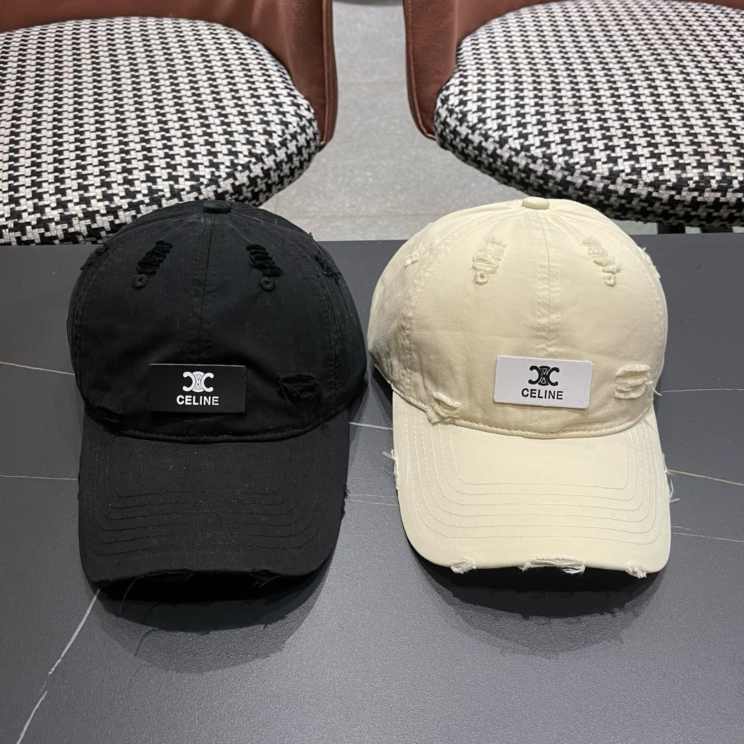  【CELINE赛琳】2025春夏新款爆款破洞棒球帽🧢，大牌款超好搭配，赶紧入手！