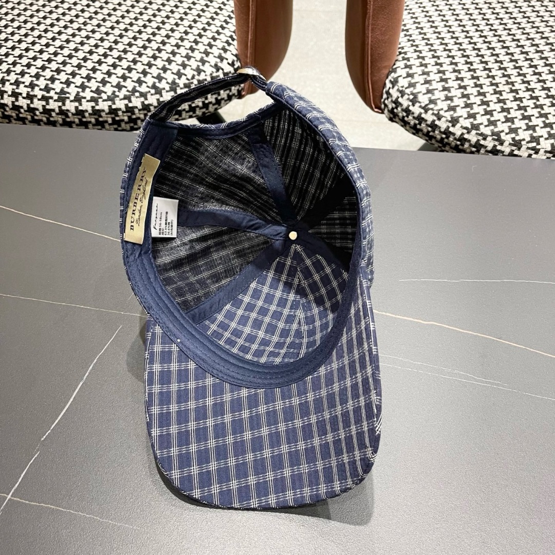 【巴宝莉BURBERRY】男女同款英伦风经典格子棒球帽2025新款棉麻鸭舌帽遮阳透气品脸小